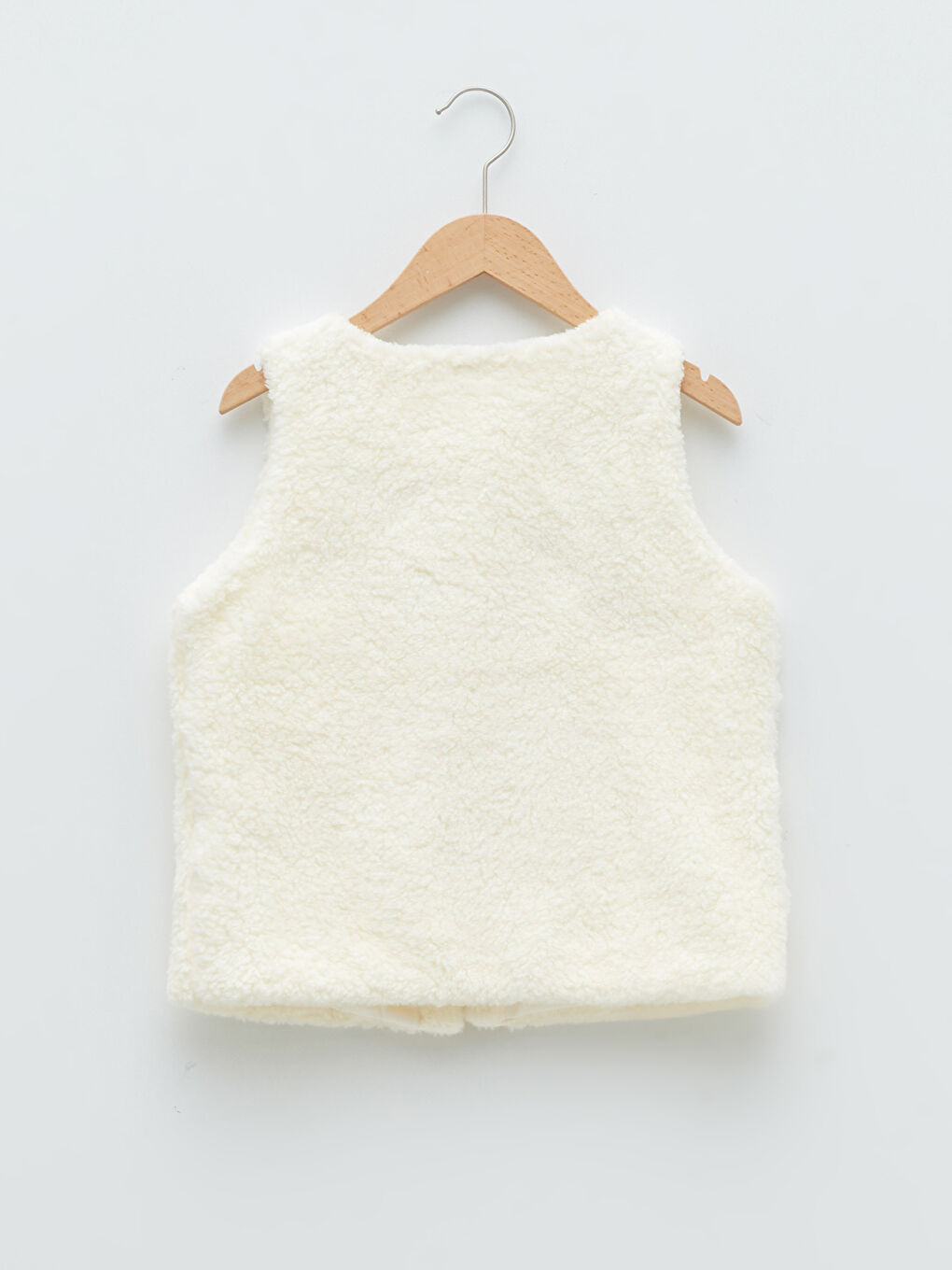 Ekru Bisiklet Yaka Basic Kız Çocuk Yelek-1