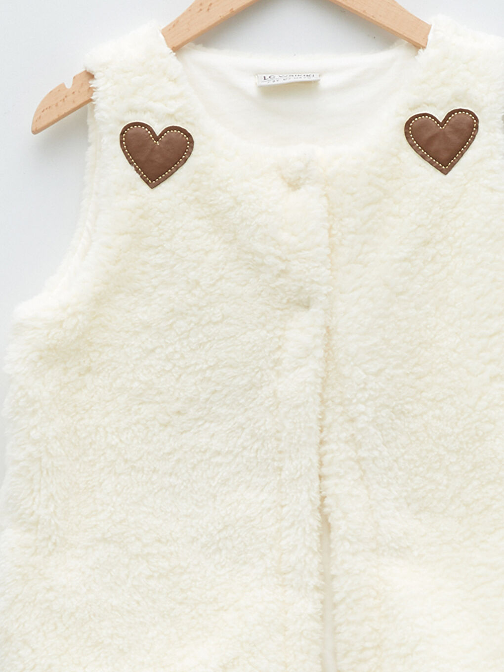 Ekru Bisiklet Yaka Basic Kız Çocuk Yelek-2