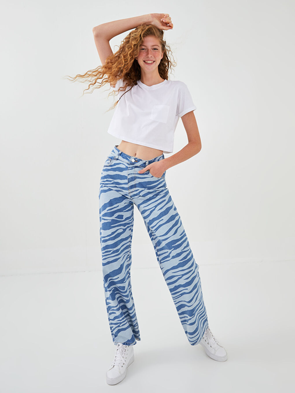 Crew Neck Plain Short Sleeve Women's Crop-4