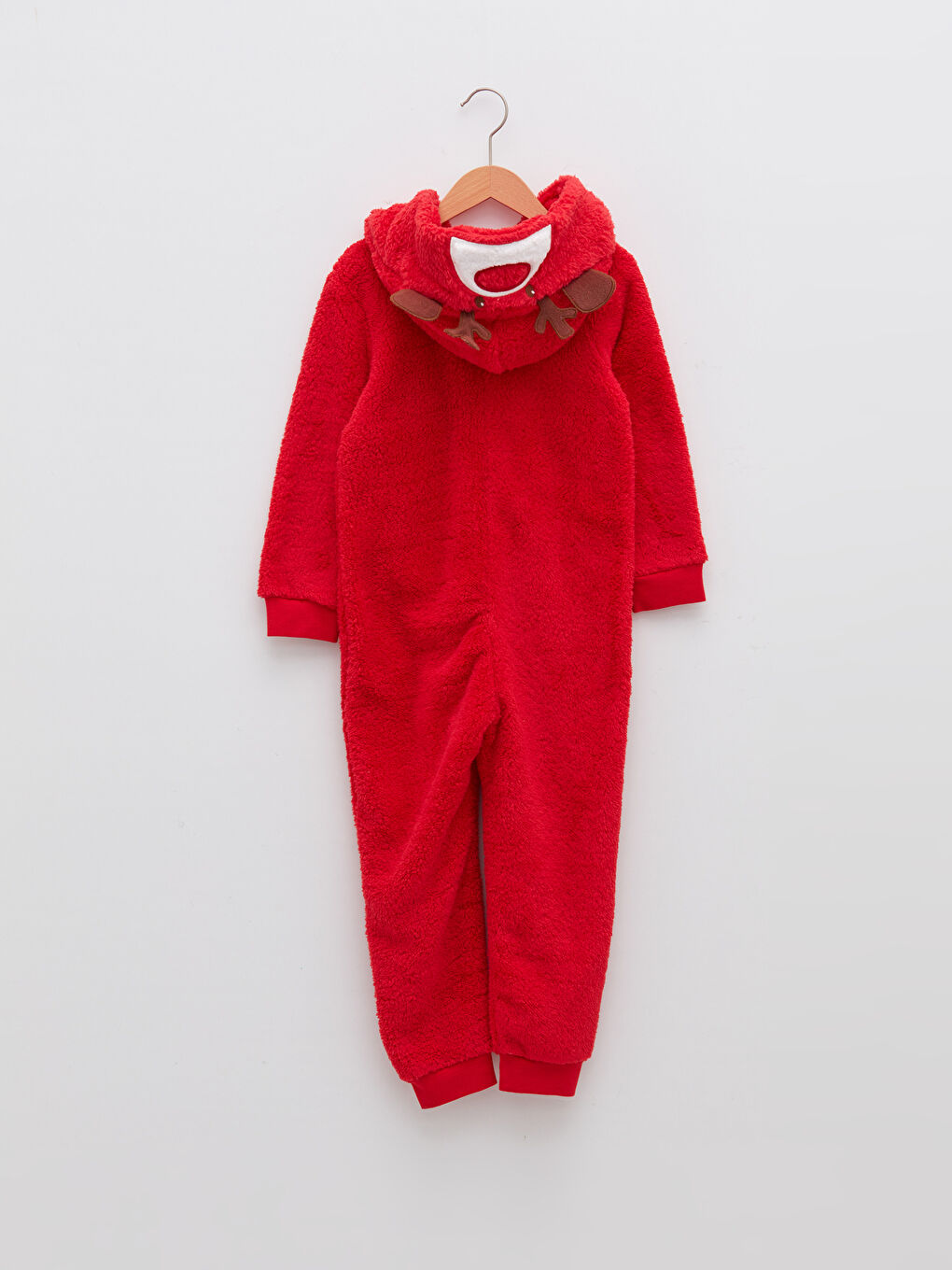Новогодний Плюшевый Комбинезон Для Девочки С Длинными Рукавами И Капюшоном-1