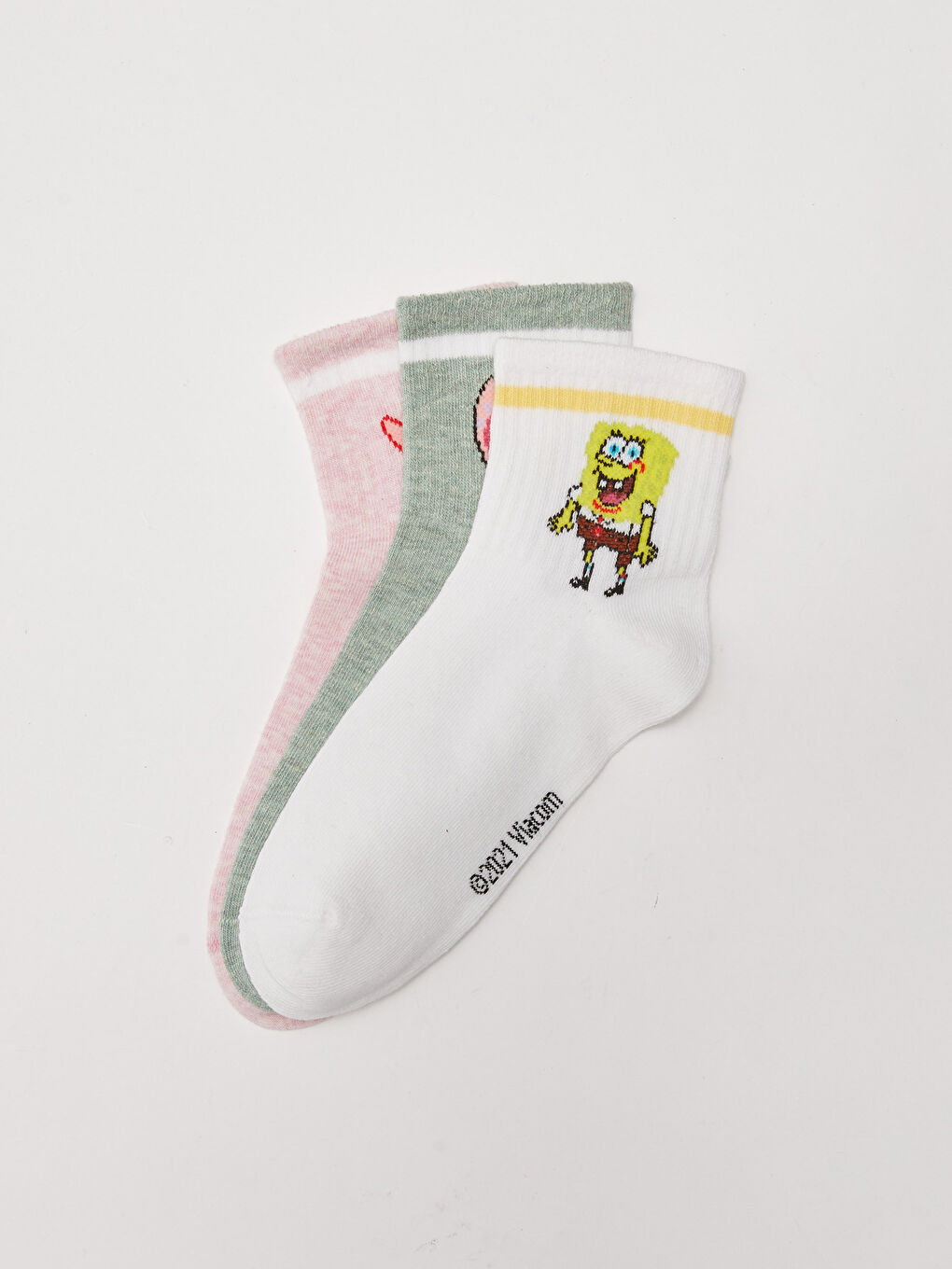 جوارب سبونج بوب مطبوعة للسيدات - عبوة من ٣ قطع