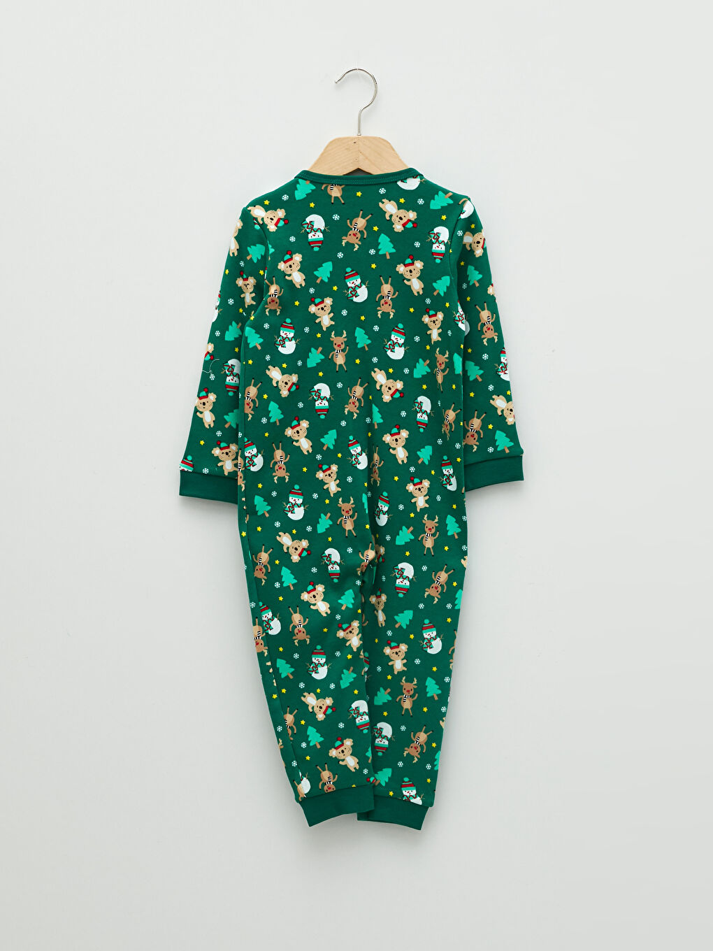 Combinaison à Fermeture Éclair en Coton pour Garçon Bébé à Thème de Noël à Manches Longues et Col Rond-1