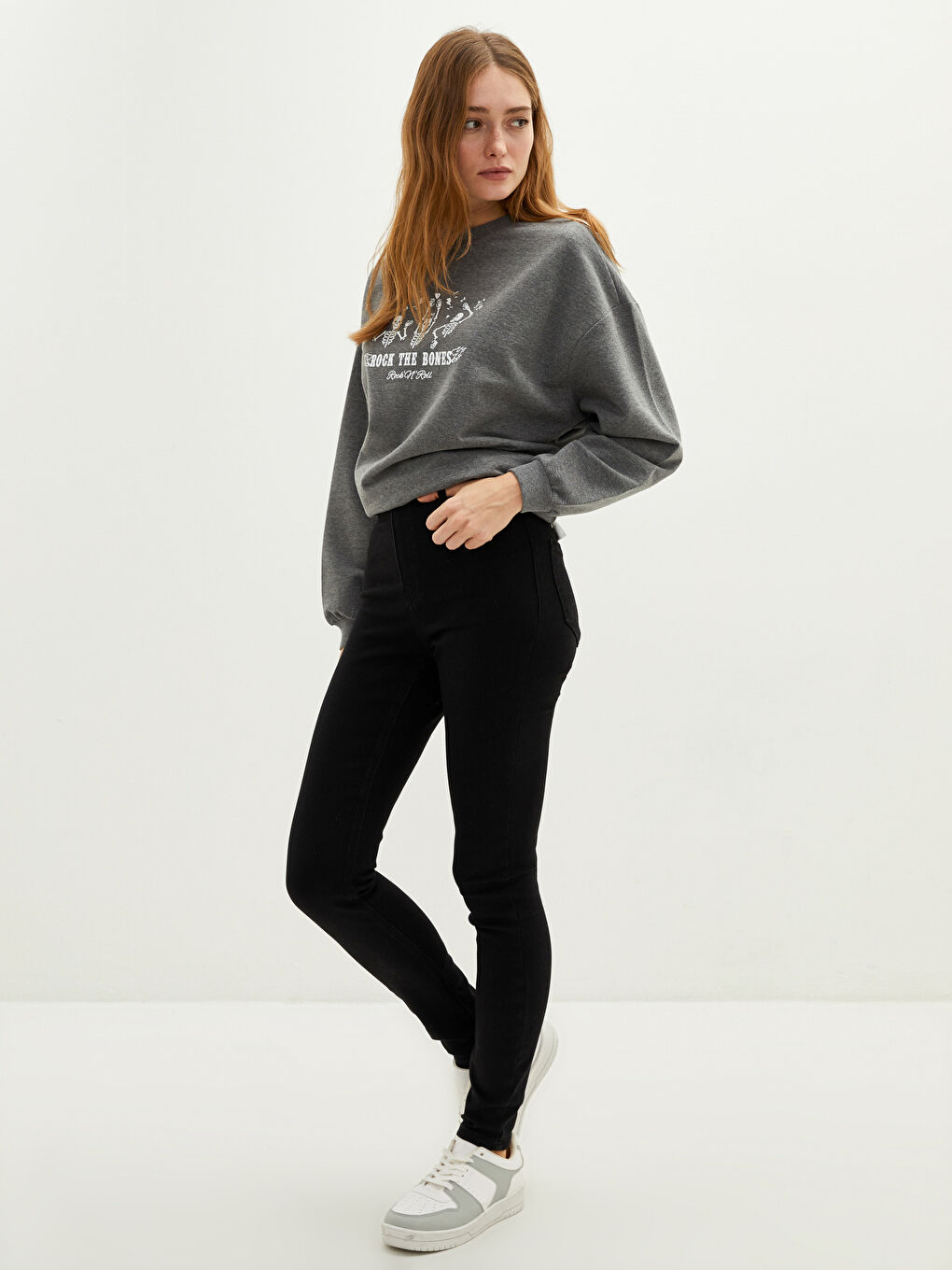 Siyah Yüksek Bel Jüpiter Süper Skinny Fit Kadın Jean Pantolon-1