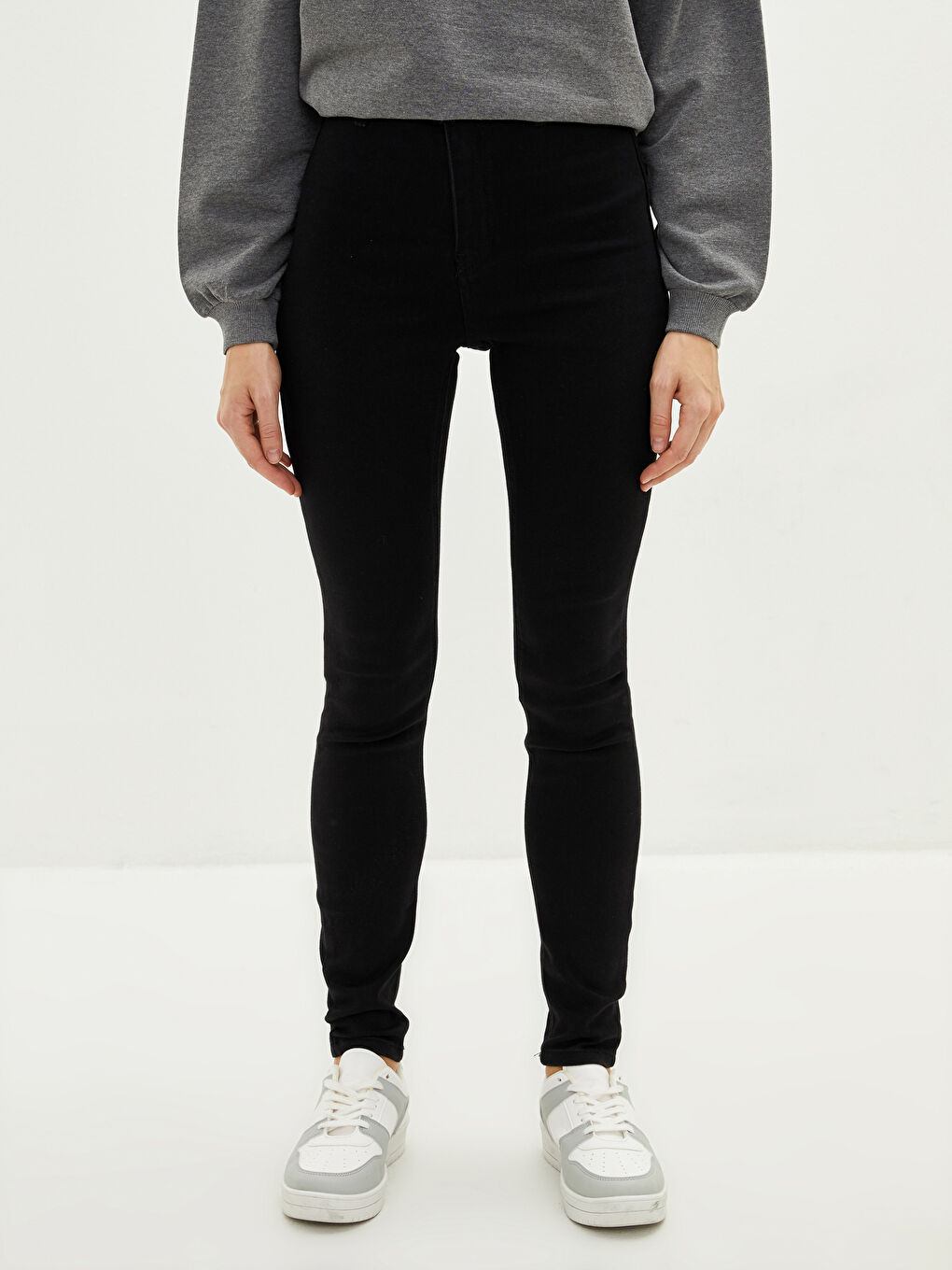 Siyah Yüksek Bel Jüpiter Süper Skinny Fit Kadın Jean Pantolon-3