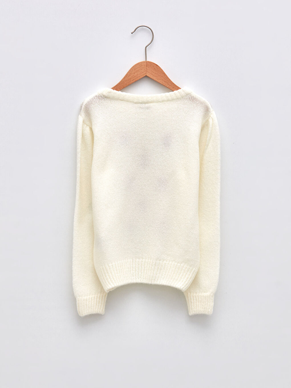 қыздарға арналған кестеленген ұзын жең трикотаж жемпір-1