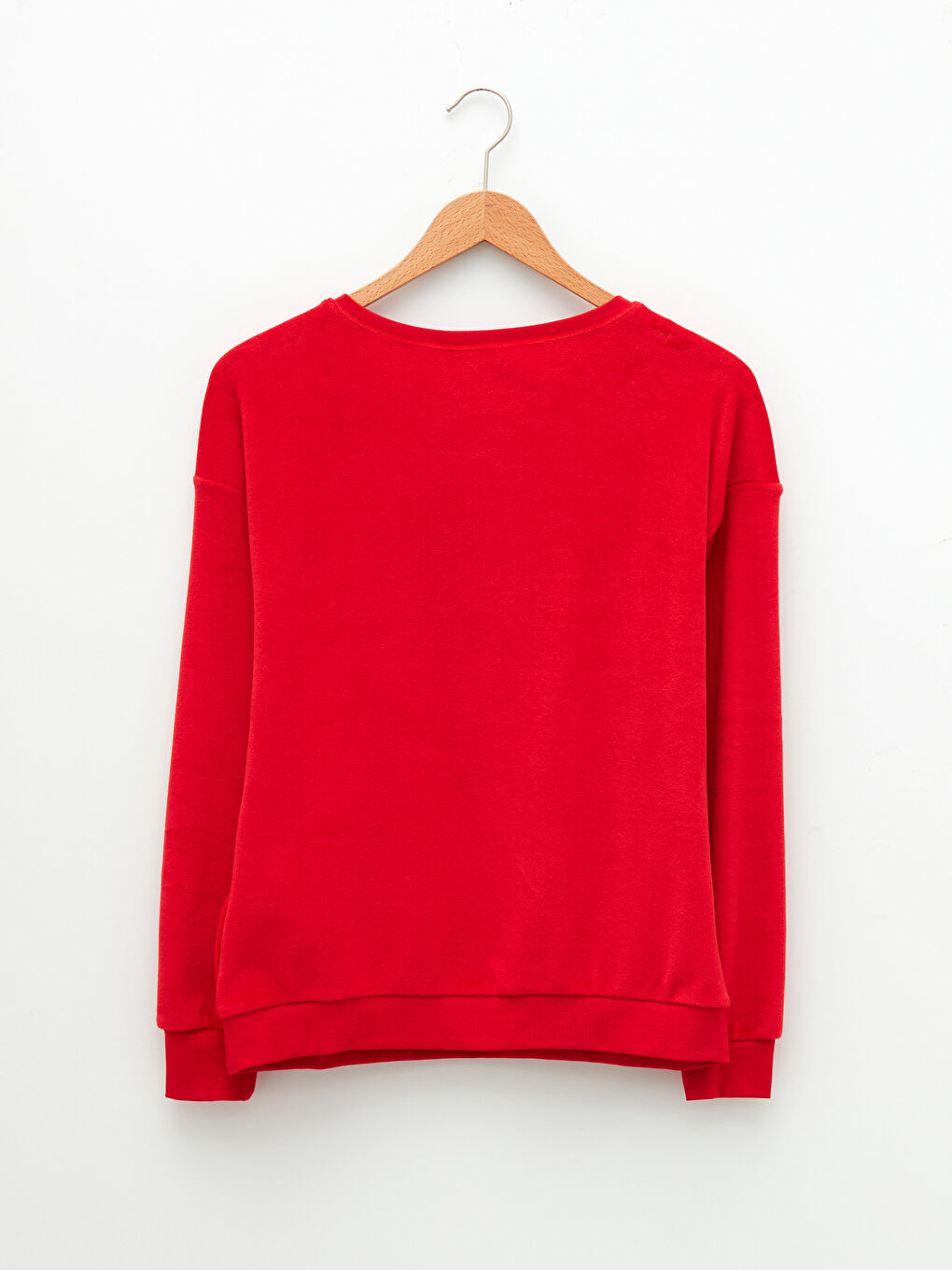 Комплект пижами с кръгло деколте, изчистен дизайн, дълъг ръкав, кадифе, за жени-8