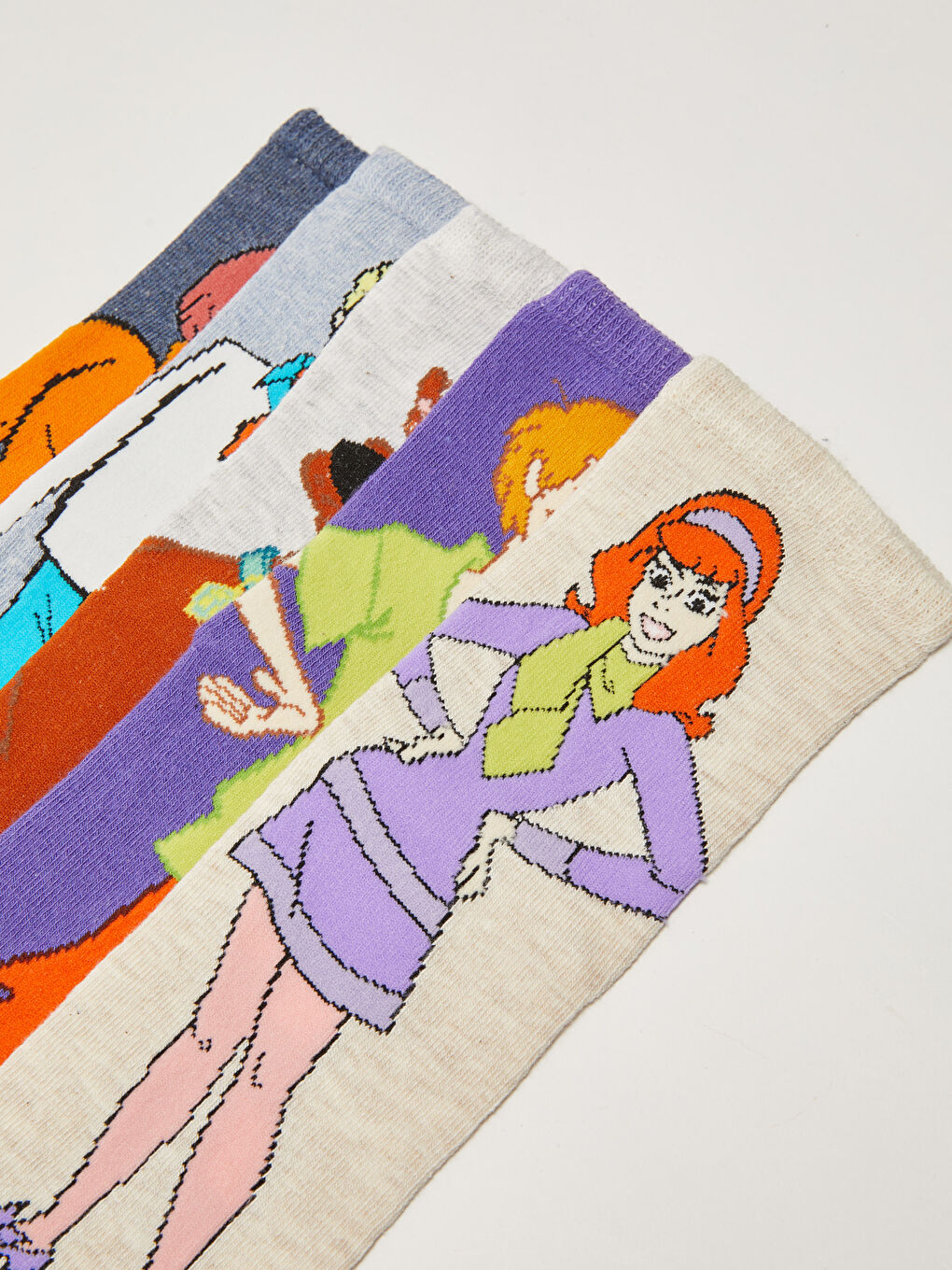 Mavi Scooby Doo Desenli Kadın Soket Çorap 5'li-3