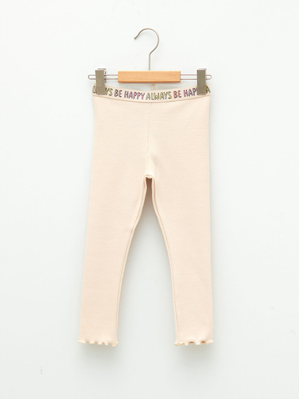 Pembe Beli Lastikli Basic Kız Bebek Tayt