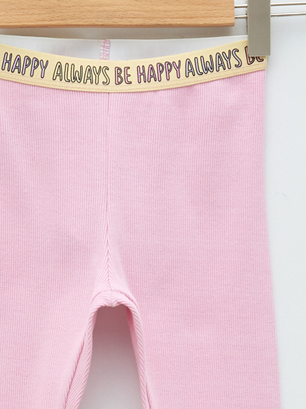 Pembe Beli Lastikli Basic Kız Bebek Tayt-2