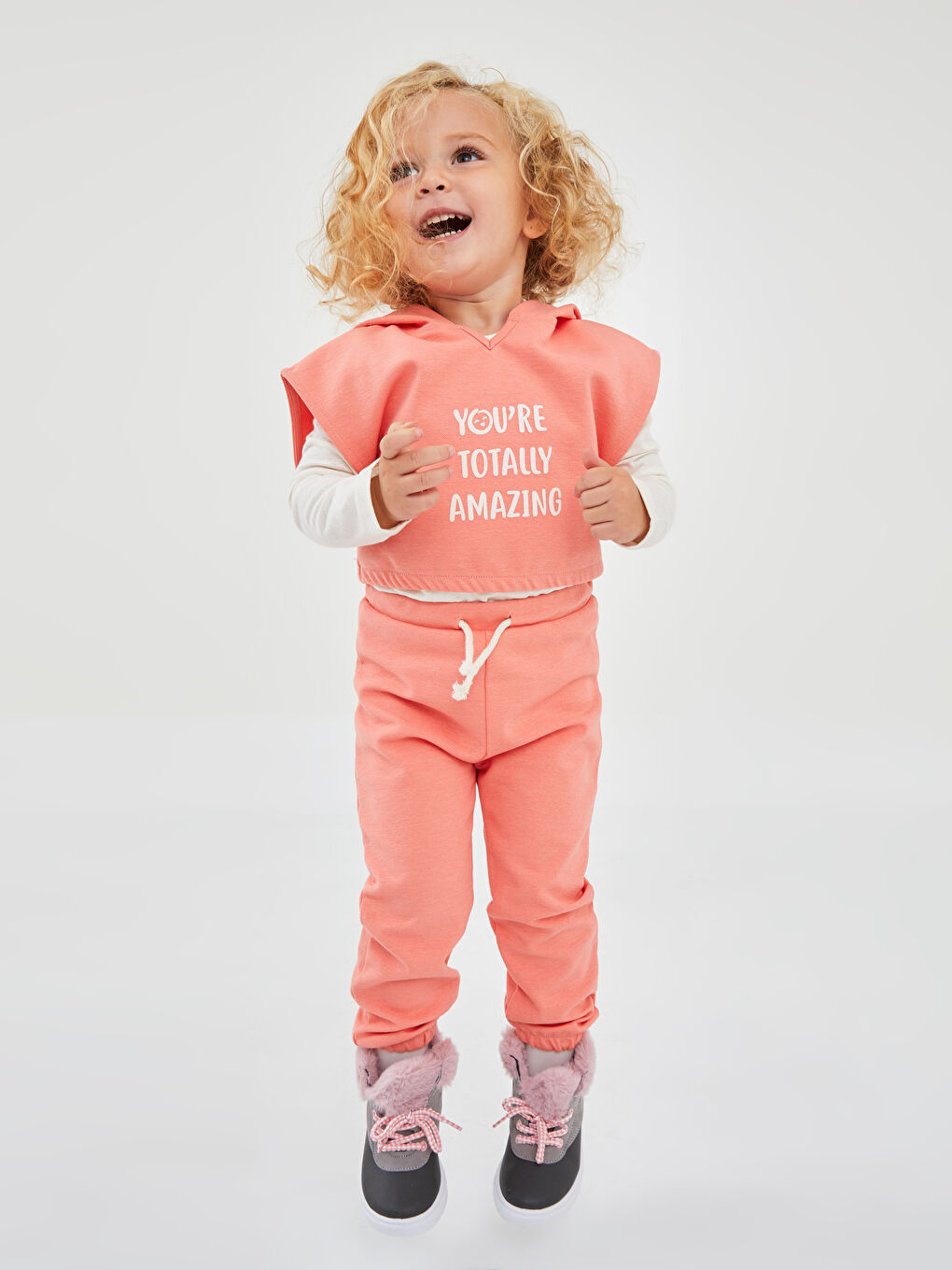 Mercan Bisiklet Yaka Uzun Kollu Kız Bebek 3'lü Takım