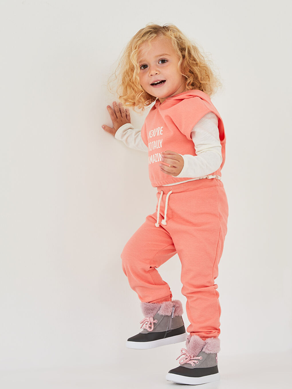 Mercan Bisiklet Yaka Uzun Kollu Kız Bebek 3'lü Takım-1