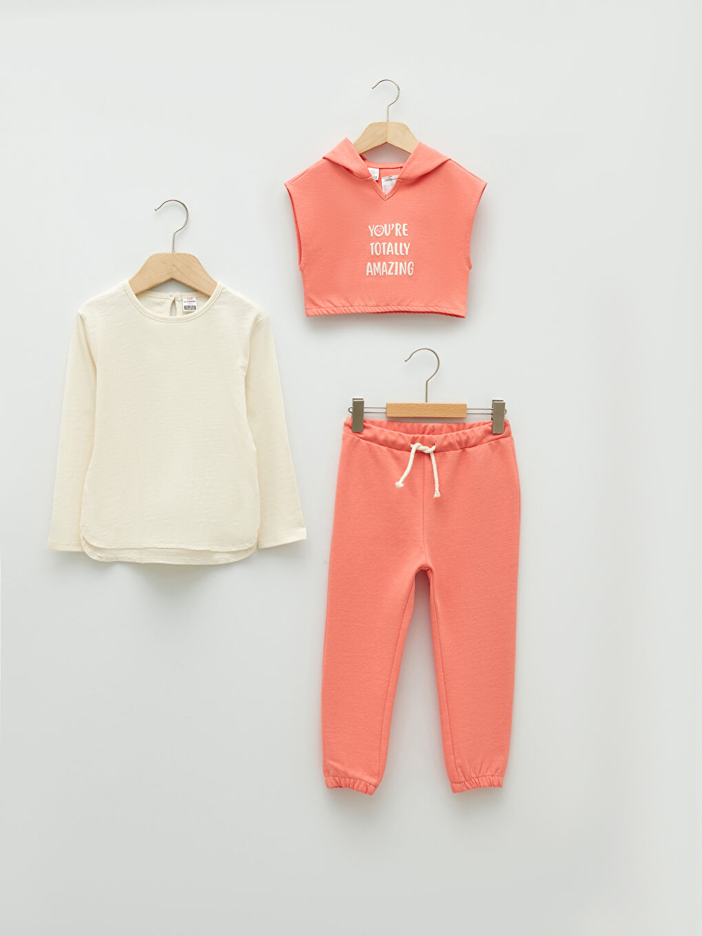 Mercan Bisiklet Yaka Uzun Kollu Kız Bebek 3'lü Takım-4