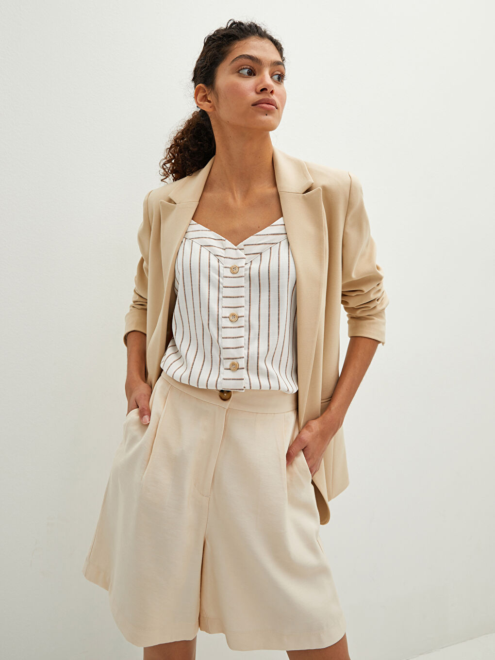 Изчистено Дамско Сако-Яке с Дълъг Ръкав-5