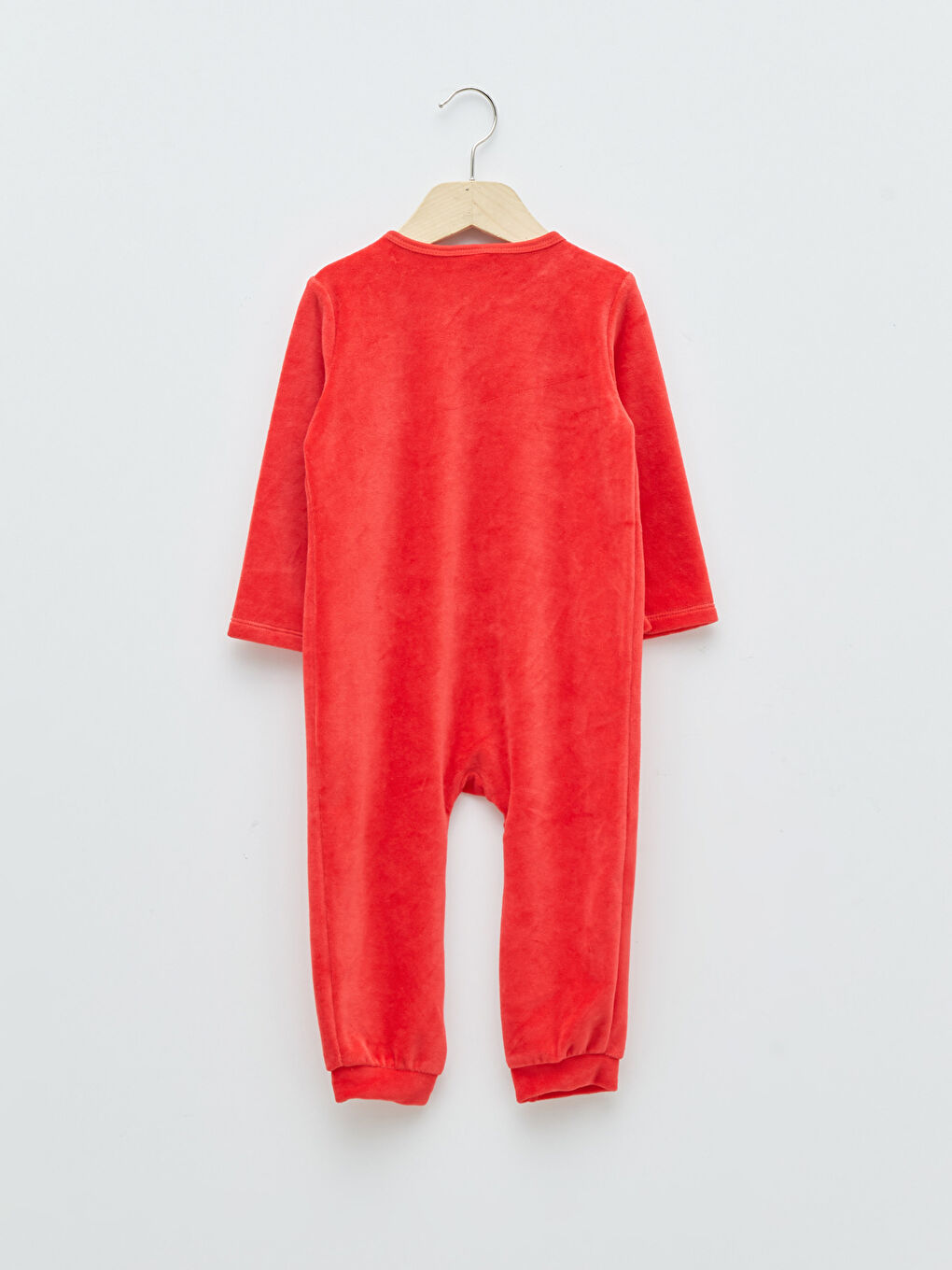 LCW baby Crew Neck Long Sleeve Christmas Themed Velvet Baby Boy Rompers -W1CF83Z1-HC3
