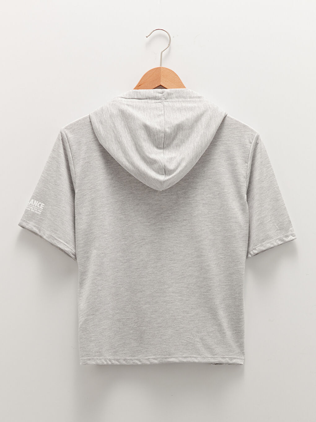 Hooded Collar Printed Short Sleeve Women's Sports T-Shirt-6
