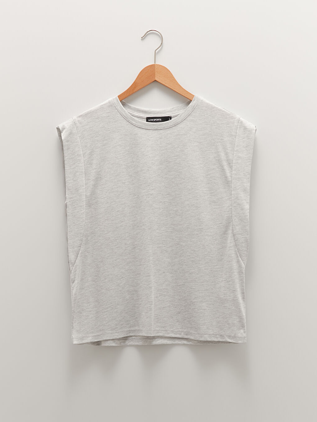 Women's Crew Neck Sleeveless Plain Sports T-Shirt-5