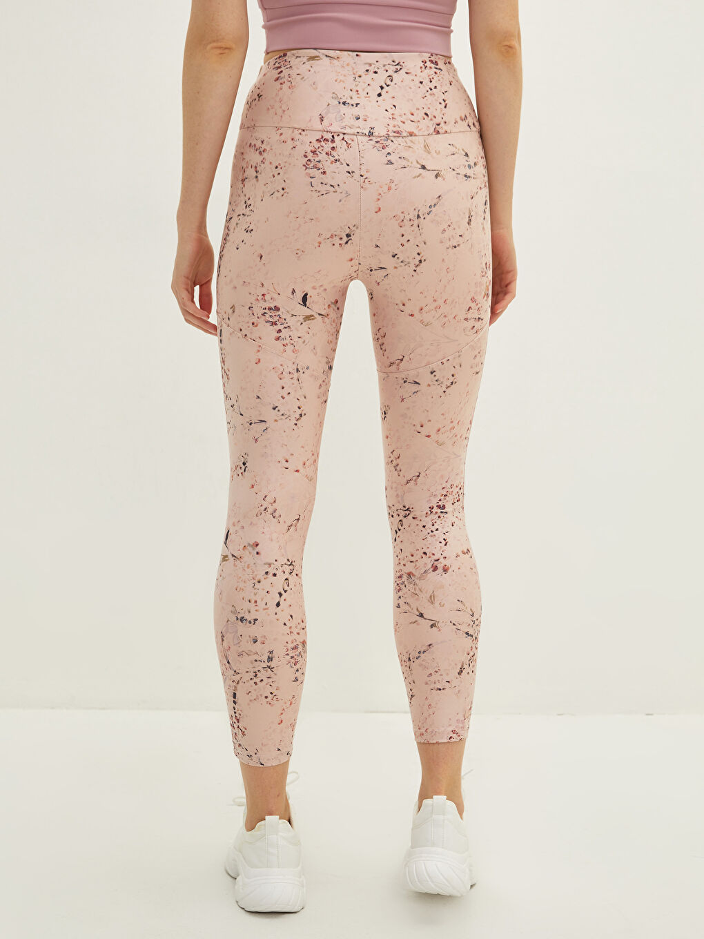 Elastic Waist Patterned Women's Sports Tights-4