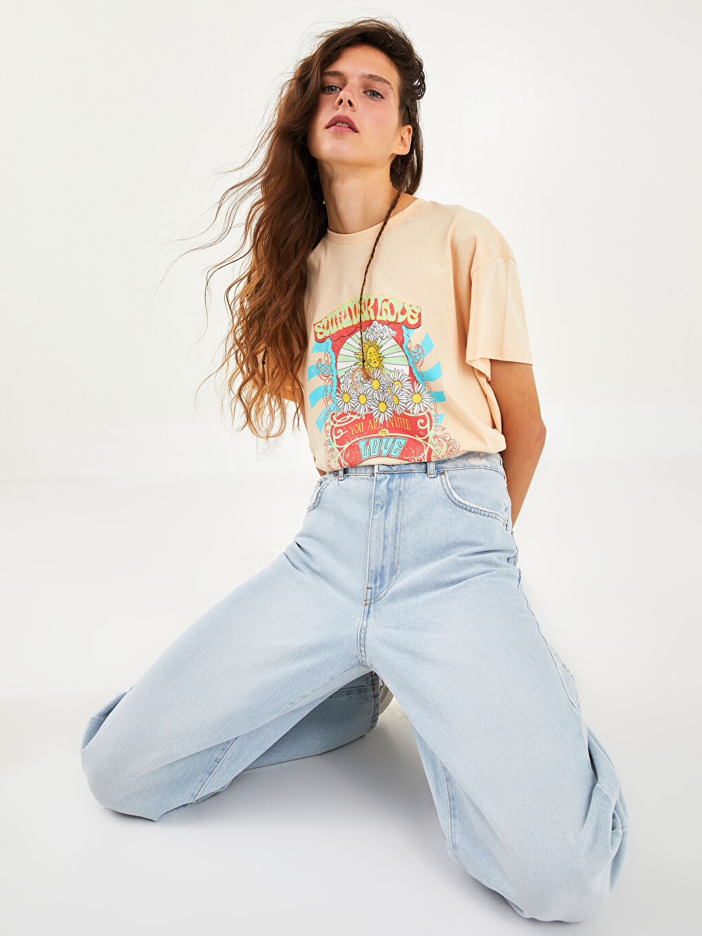 Mavi Yüksek Bel Standart Fit Cep Detaylı Kadın Rodeo Jean Pantolon-2