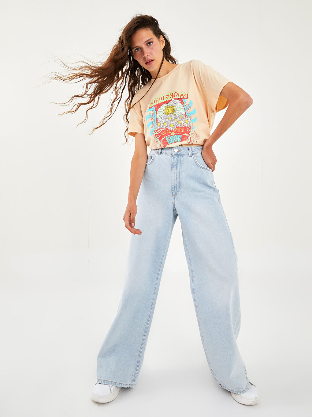 Mavi Yüksek Bel Standart Fit Cep Detaylı Kadın Rodeo Jean Pantolon-3