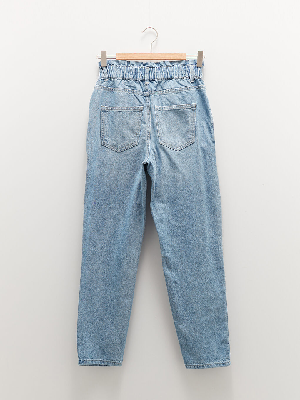XSIDE Elastic Waist Mom Fit Women Jeans With Pocket Detail