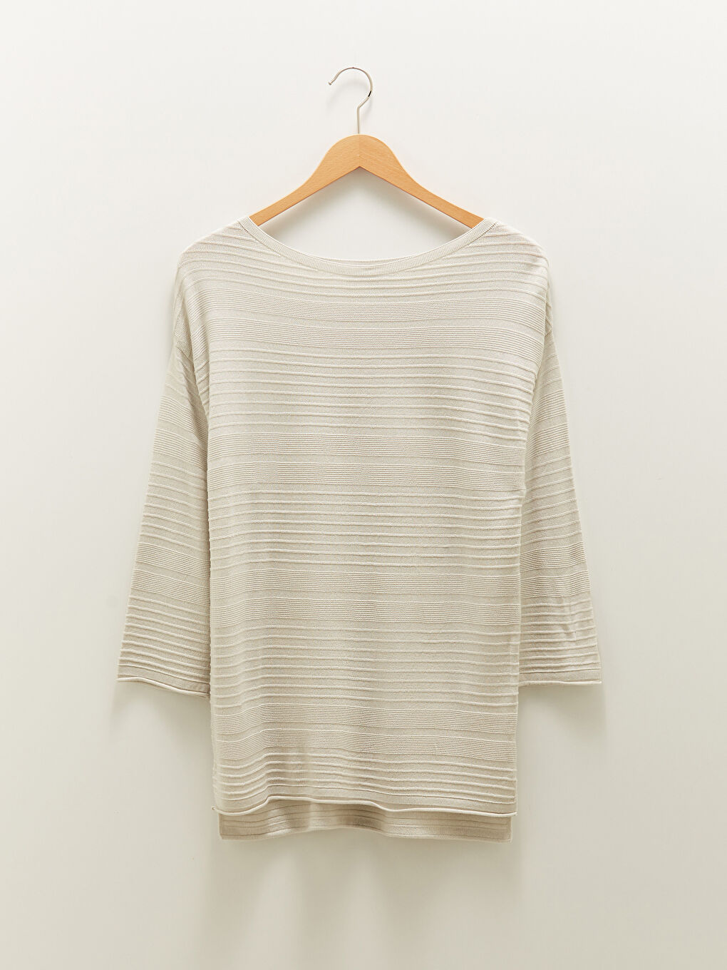 Crew Neck Self-Patterned Women's Knitwear Sweater-6