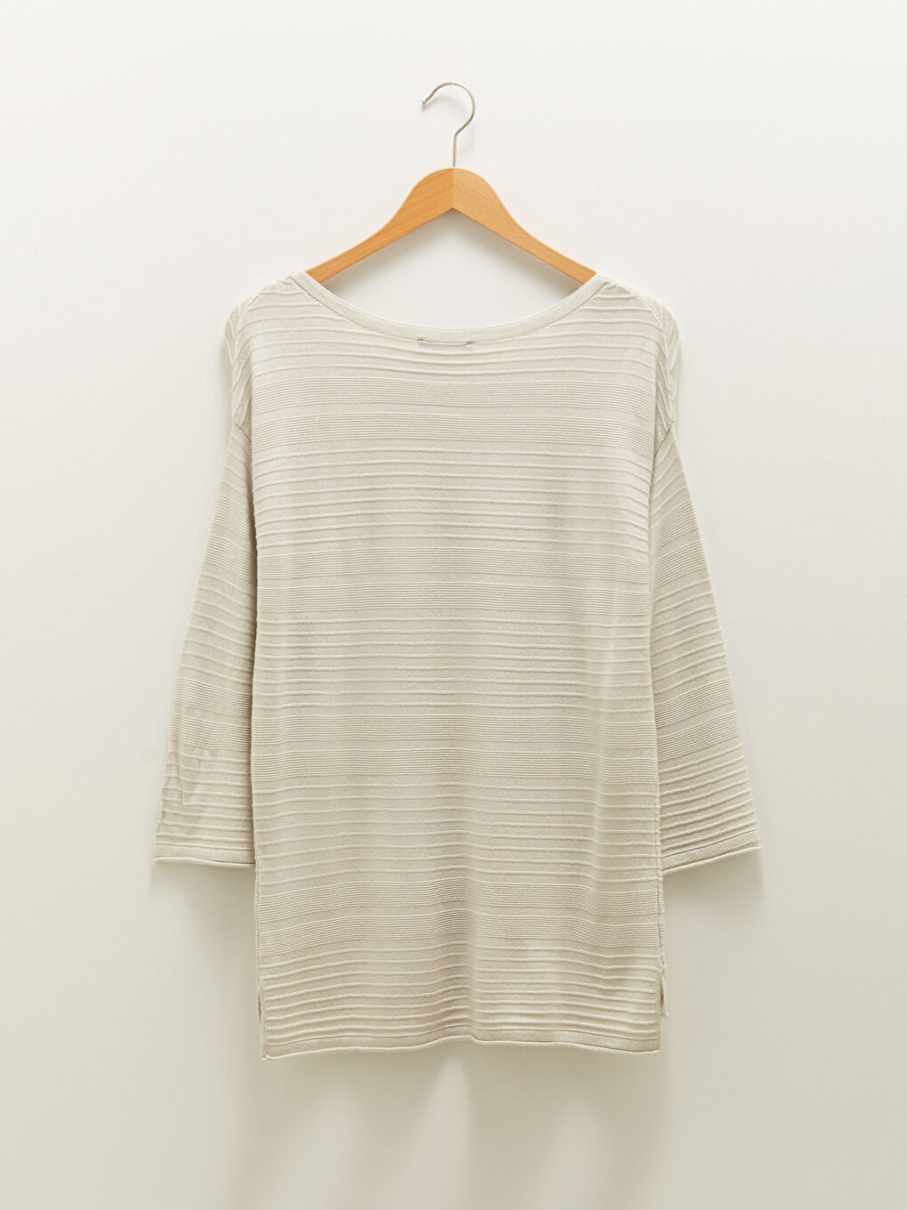 Crew Neck Self-Patterned Women's Knitwear Sweater-7