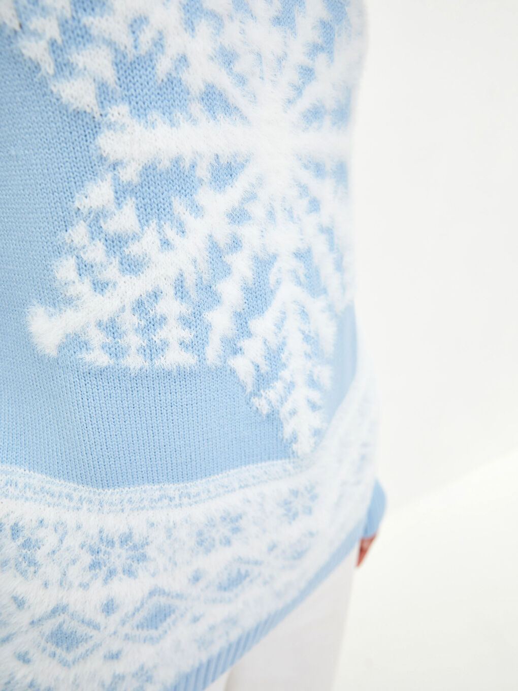 Rundhalsausschnitt Neujahrsmotiv Langarm Damen Strickpullover-3