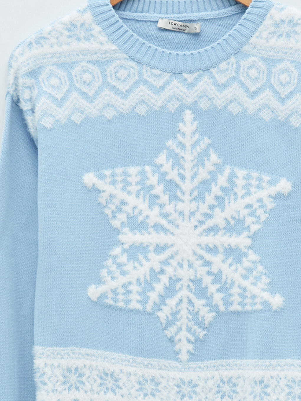 Rundhalsausschnitt Neujahrsmotiv Langarm Damen Strickpullover-7