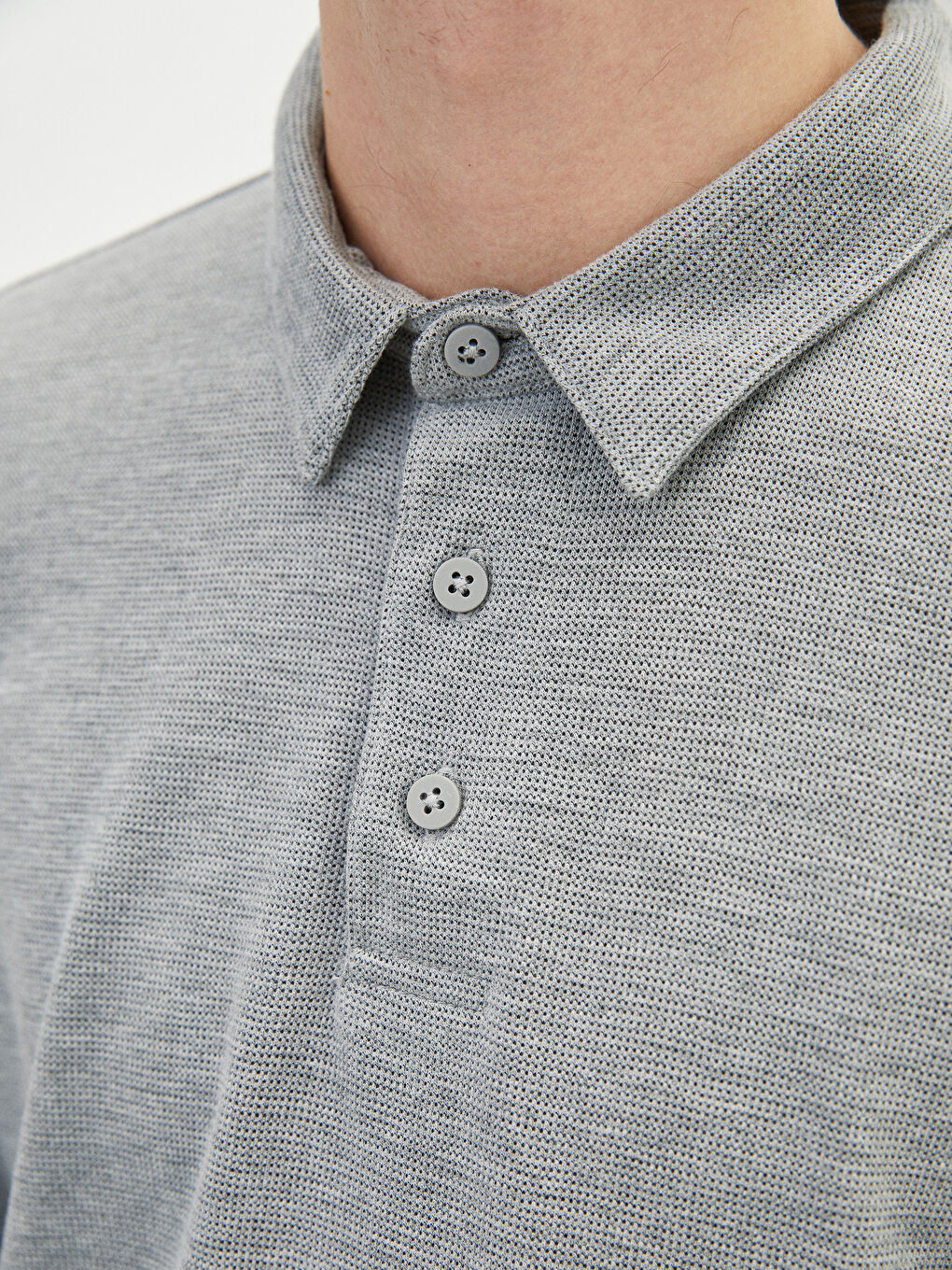Polo Neck Long Sleeve Men's T-Shirt-3