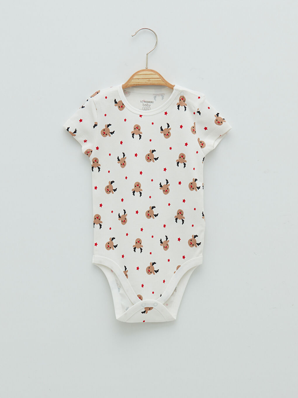 Crew Neck Short Sleeve Christmas Cotton Baby Boy Snap Snap Body 2 Pack-2