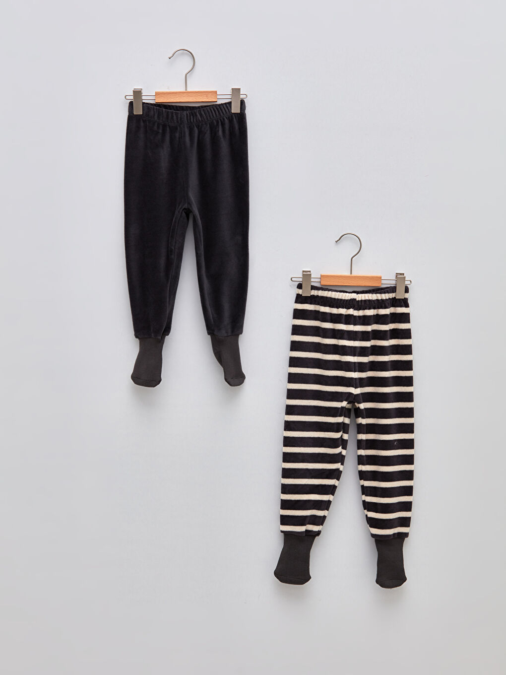Elastic Waist Velvet Baby Boy Socks Pajama Bottom 2 Pack