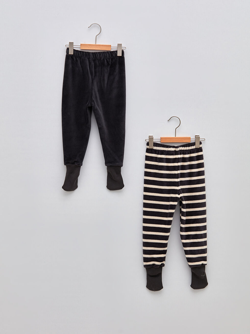 Elastic Waist Velvet Baby Boy Socks Pajama Bottom 2 Pack-1