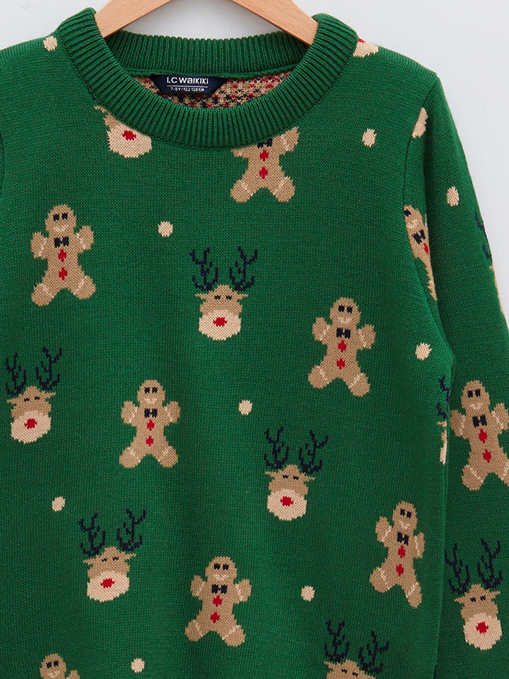 LCW Kids Rundhalsausschnitt Weihnachtsmotiv Langarm Jungen Dünner Strickpullover -W1CI92Z4-MTM