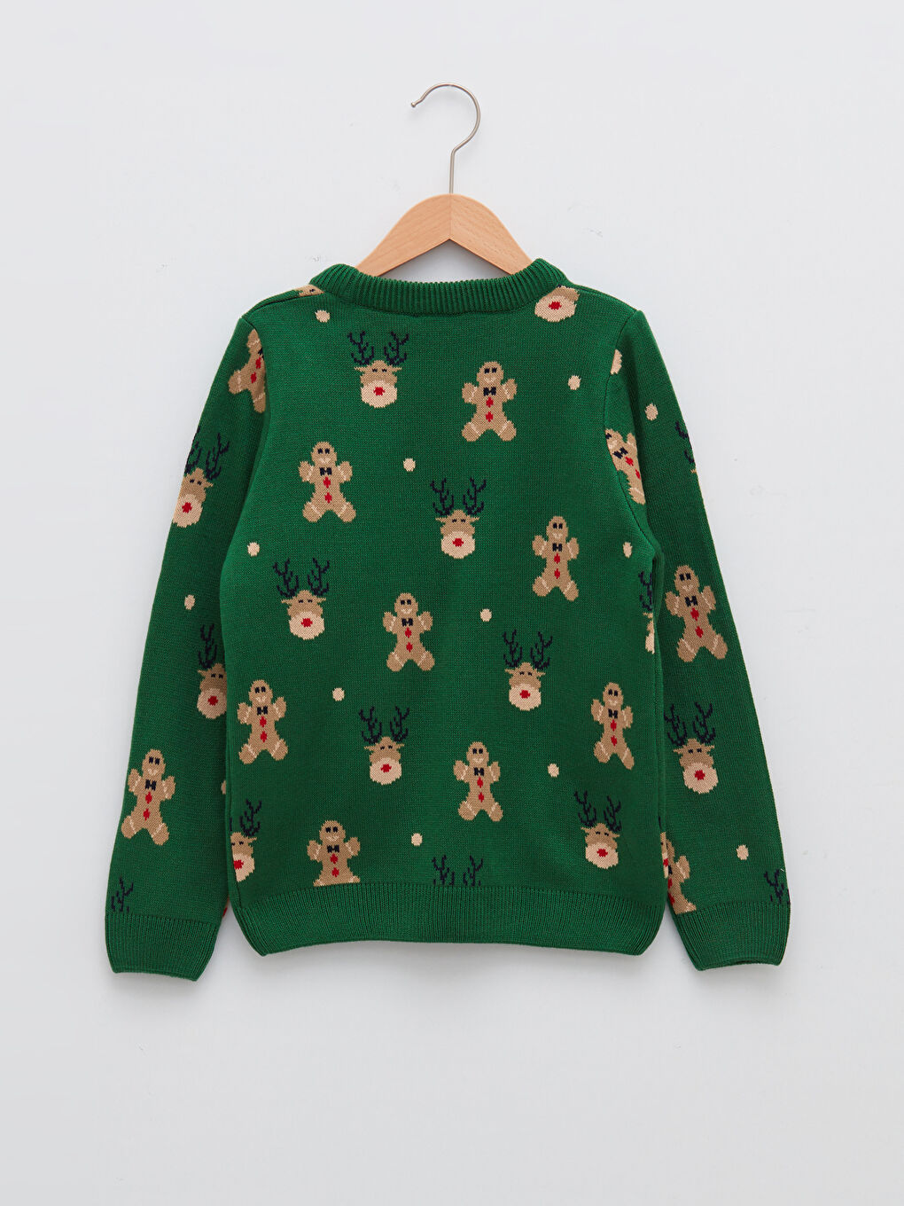 LCW Kids Rundhalsausschnitt Weihnachtsmotiv Langarm Jungen Dünner Strickpullover -W1CI92Z4-MTM