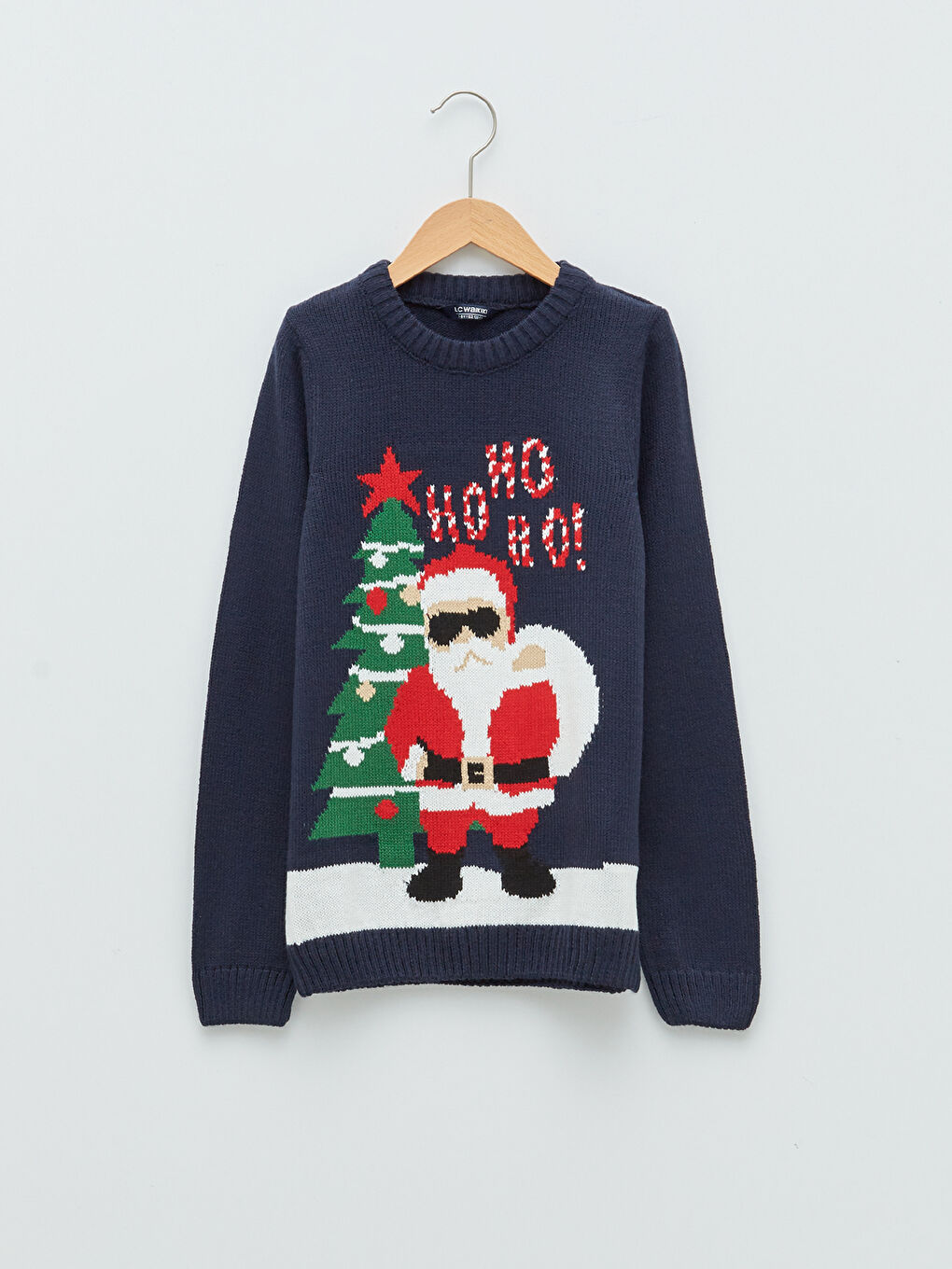 LCW Kids Crew Neck Christmas Themed Long Sleeve Boy Knitwear Sweater -W1CI93Z4-PA5
