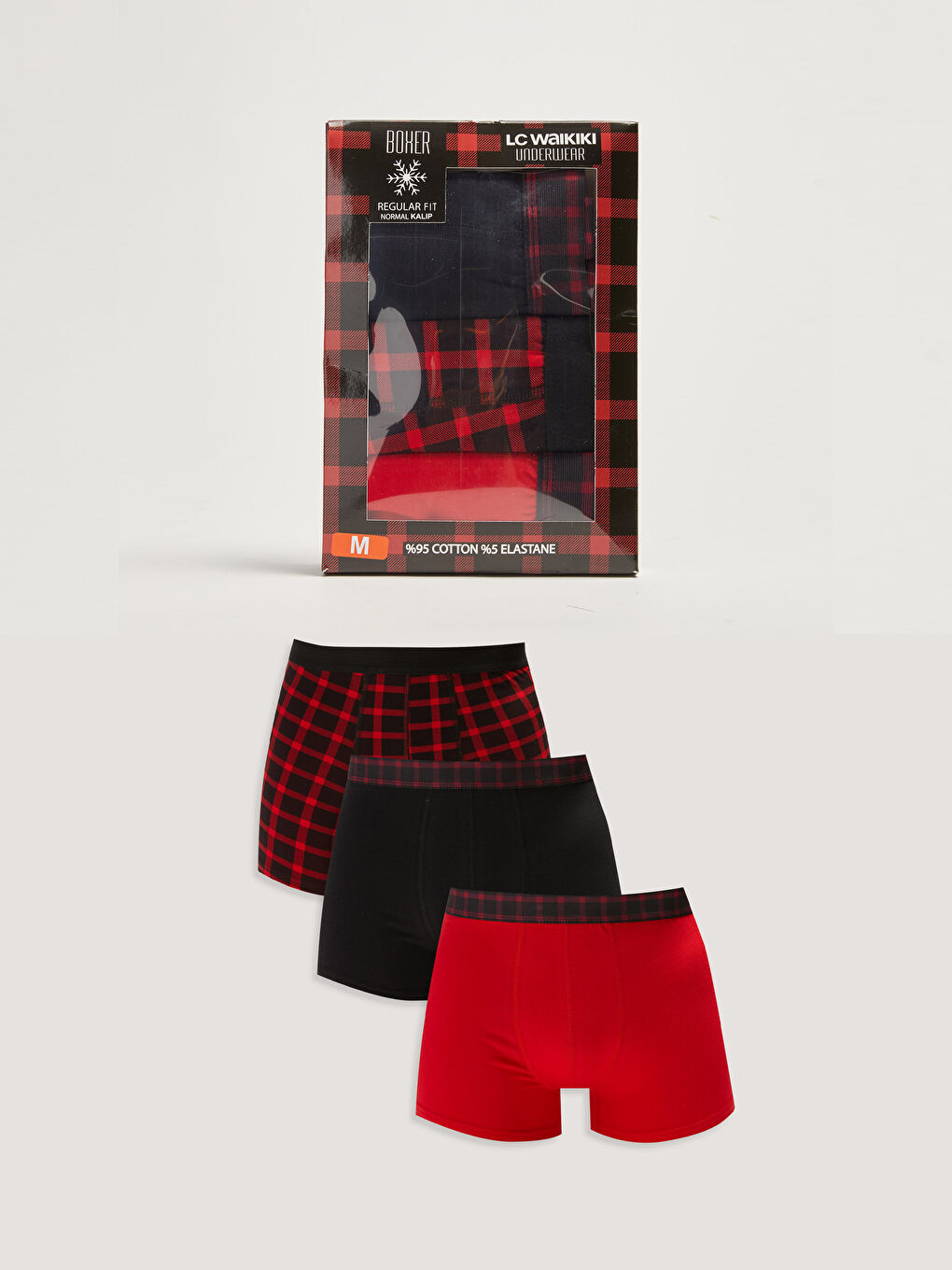 LC WAIKIKI Standart Kalıp Pamuklu Esnek Erkek Boxer 3'lü -W1CJ03Z8-LTQ