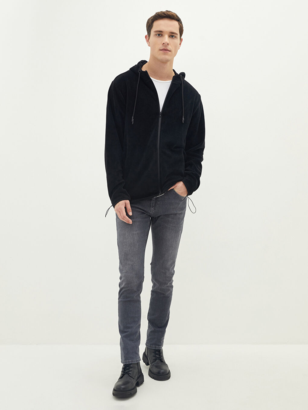 XSIDE College Collar Long Sleeve Men's Zip-Up Sweatshirt -W1CJ04Z8-CVL