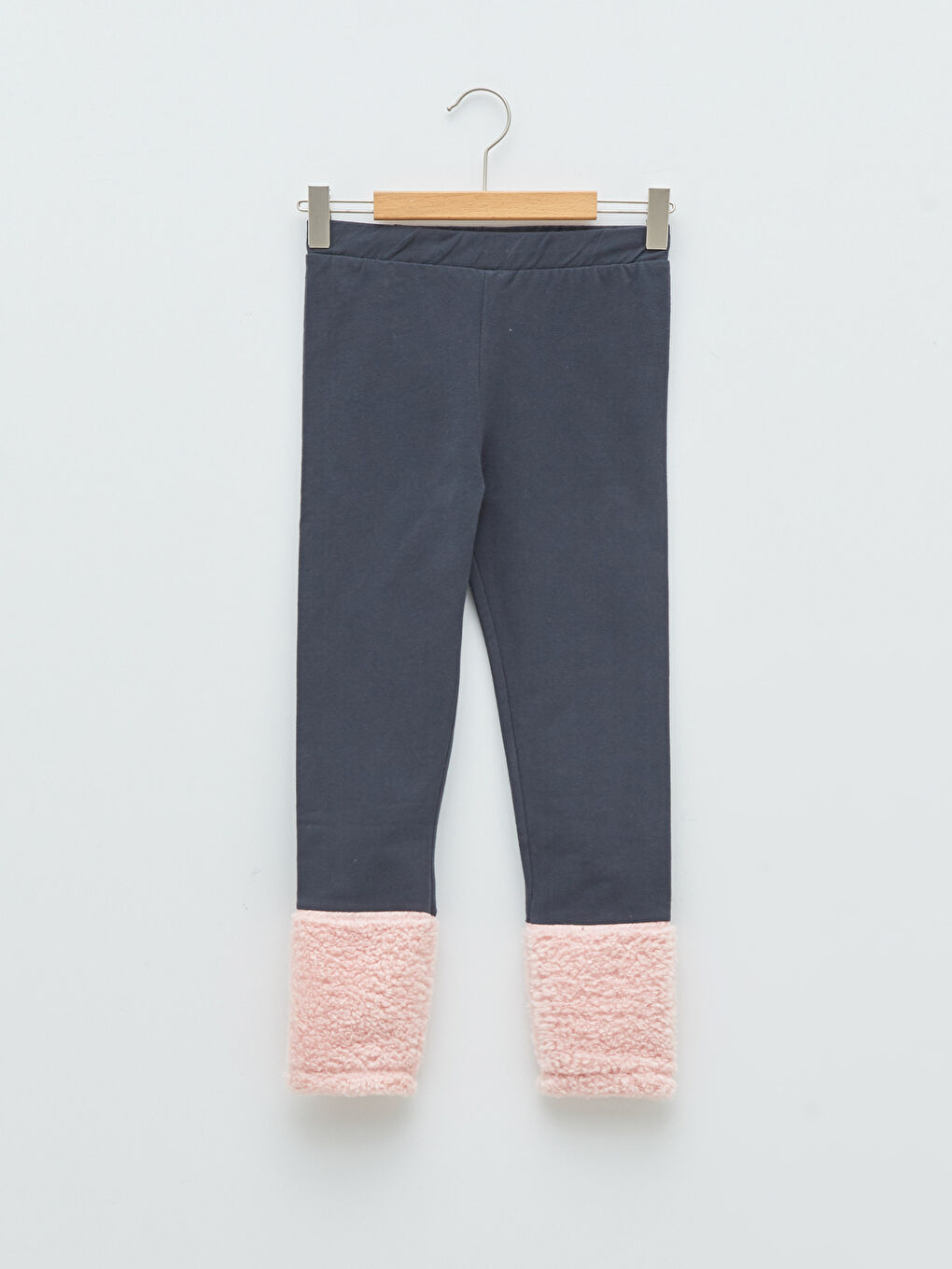 Antrasit Beli Lastikli Basic Kız Çocuk Uzun Tayt