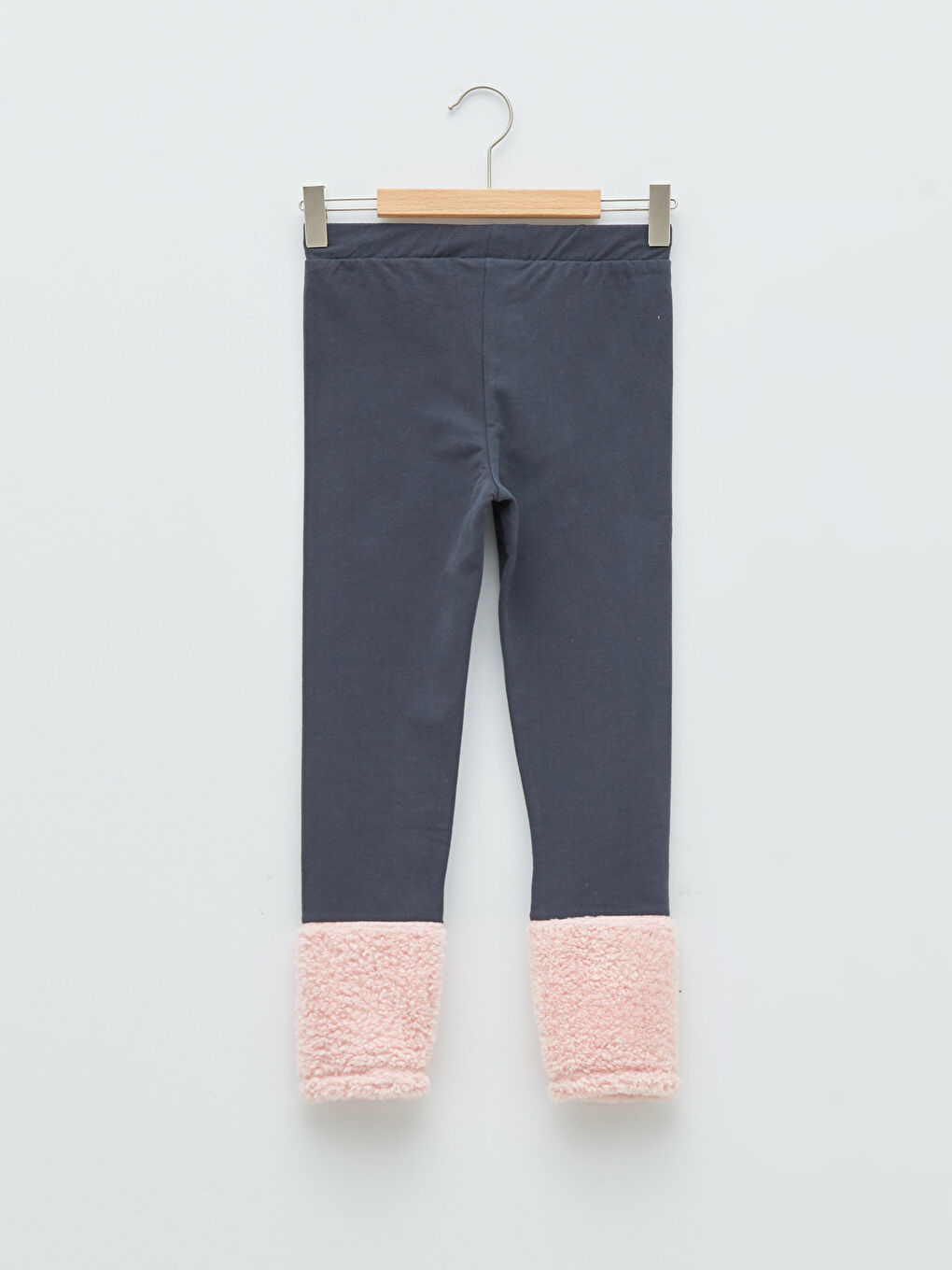 Antrasit Beli Lastikli Basic Kız Çocuk Uzun Tayt-1