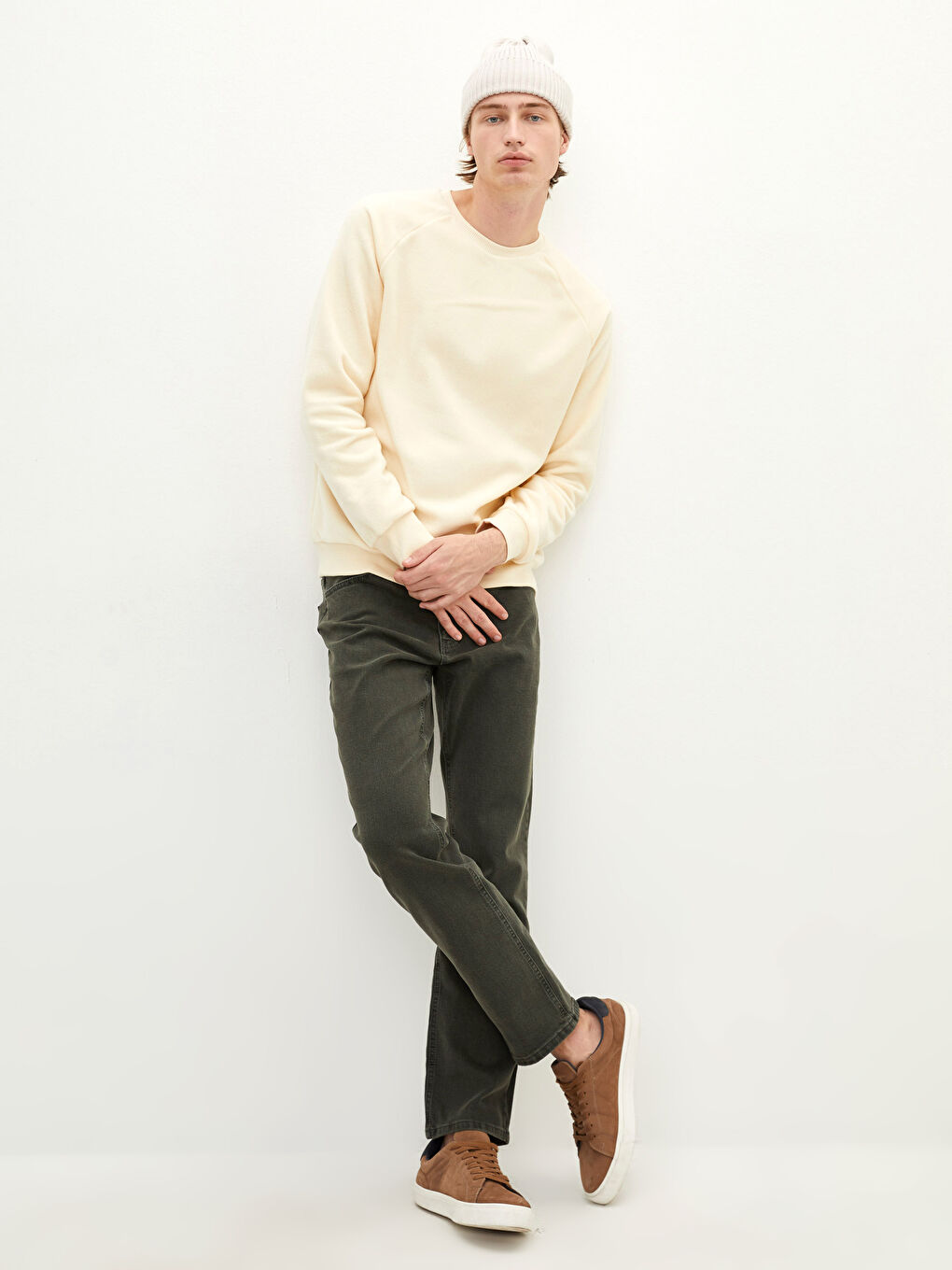 Crew Neck Long Sleeve Plush Men's Sweatshirt-2