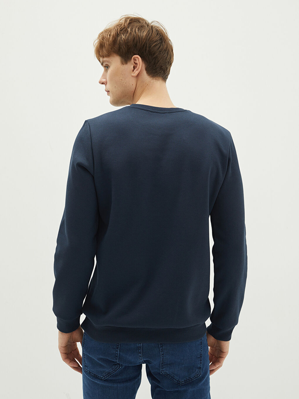 XSIDE Bisiklet Yaka Uzun Kollu Erkek Kalın Sweatshirt -W1CJ56Z8-HRZ