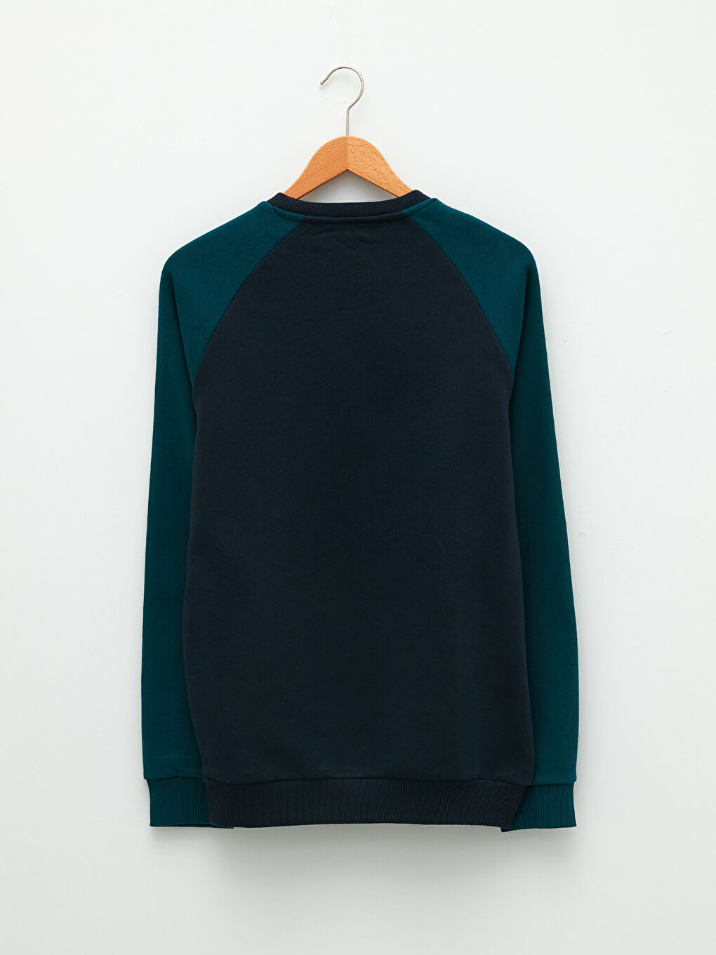 Crew Neck Long Sleeve Color Block Men's Thick Sweatshirt-6