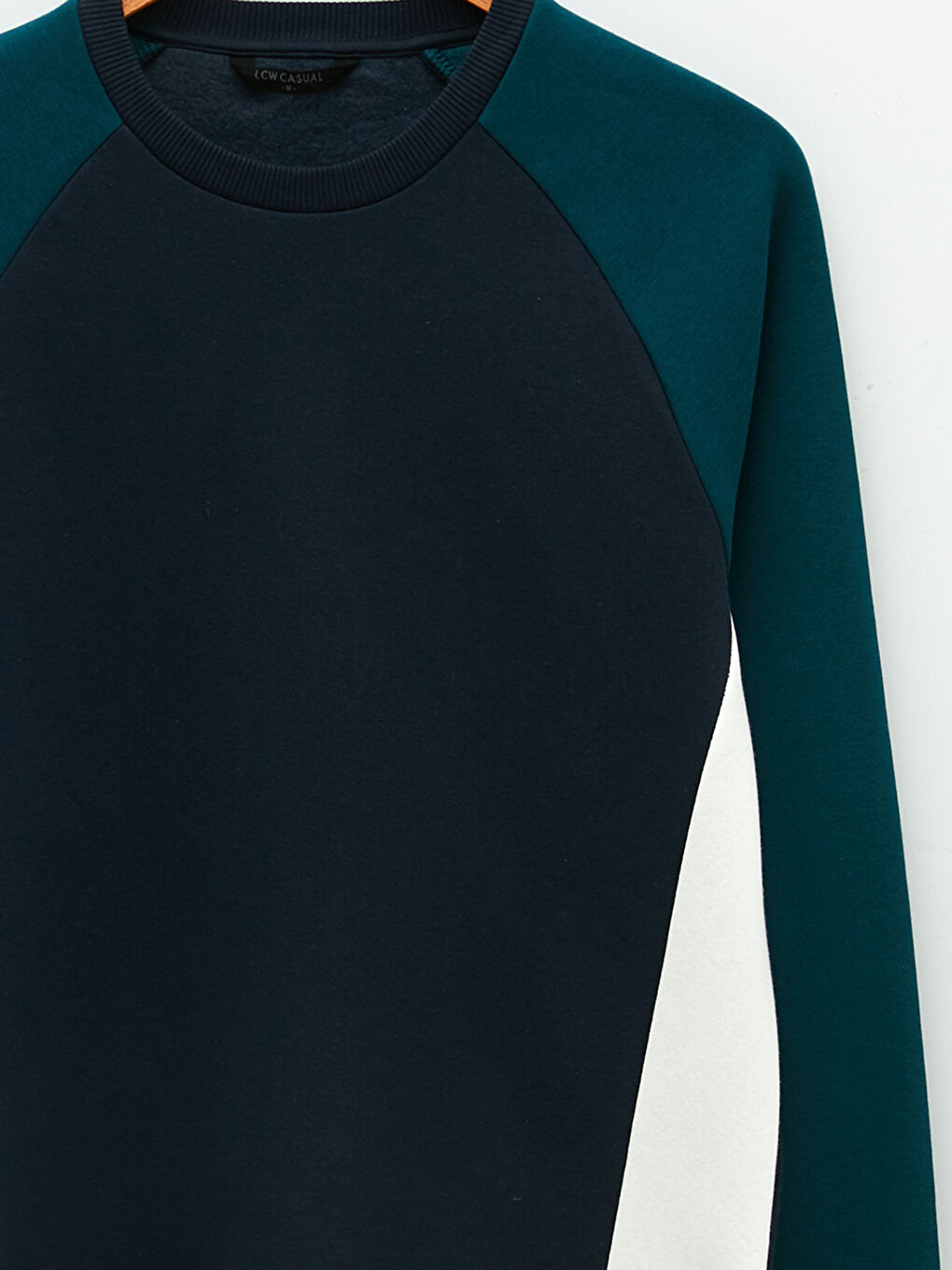 Crew Neck Long Sleeve Color Block Men's Thick Sweatshirt-7