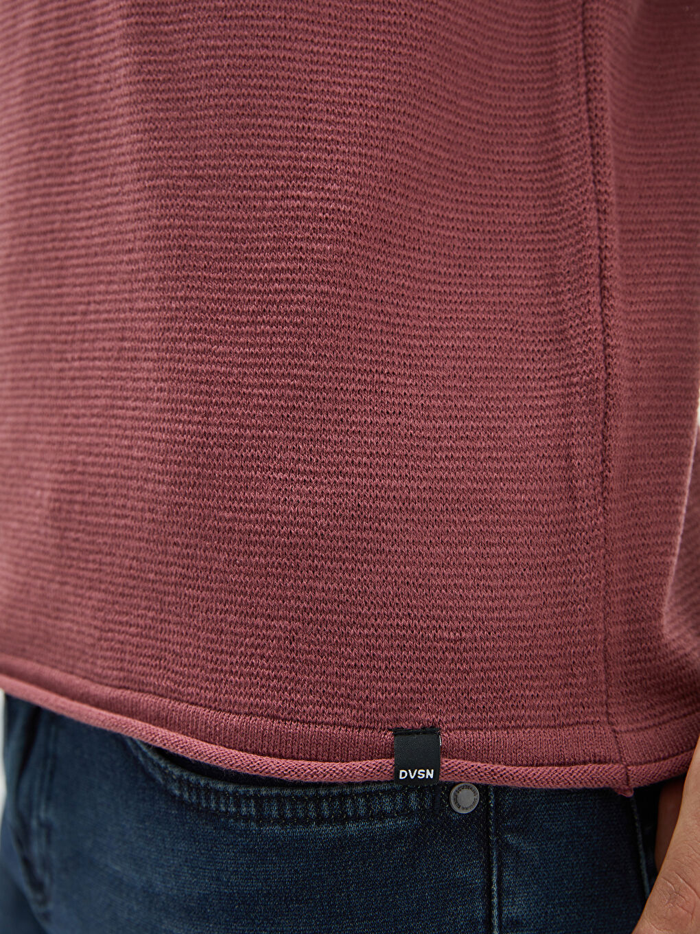 Pembe Bisiklet Yaka Erkek Triko Kazak-3