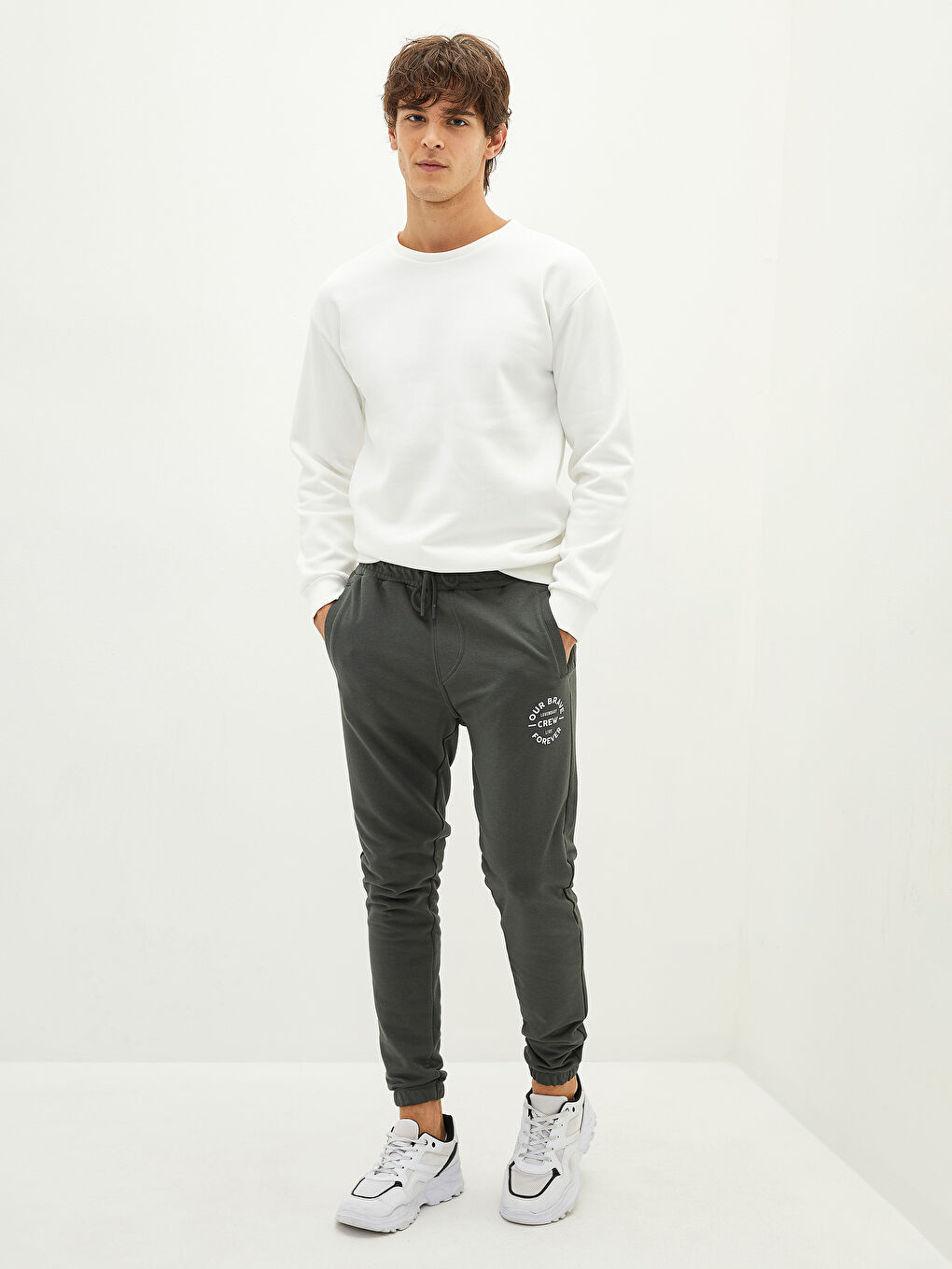 Haki Slim Fit Erkek Jogger Eşofman Altı Baba ve Oğul Kombini-1