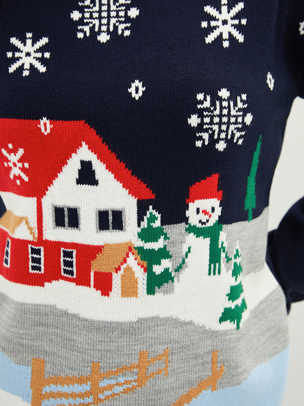 Пуловер с кръгло деколте, новогодишна тематика, дълъг ръкав, трико, за жени-2