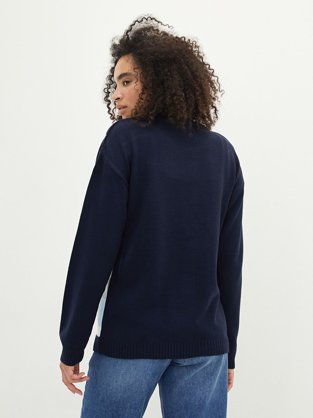 Пуловер с кръгло деколте, новогодишна тематика, дълъг ръкав, трико, за жени-3