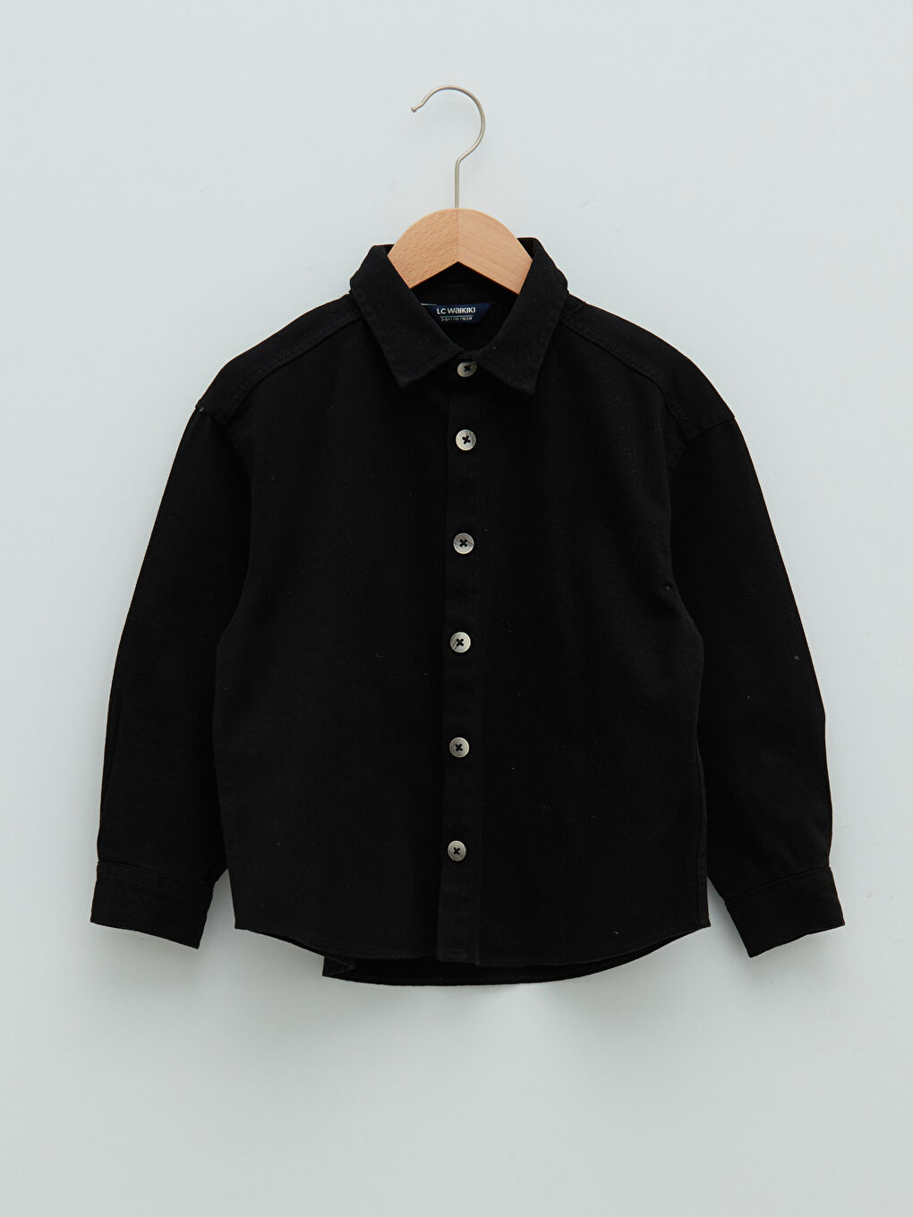 LCW Kids Hooded Printed Long Sleeve Gabardine Boys Shirt -W1CK89Z4-RQL