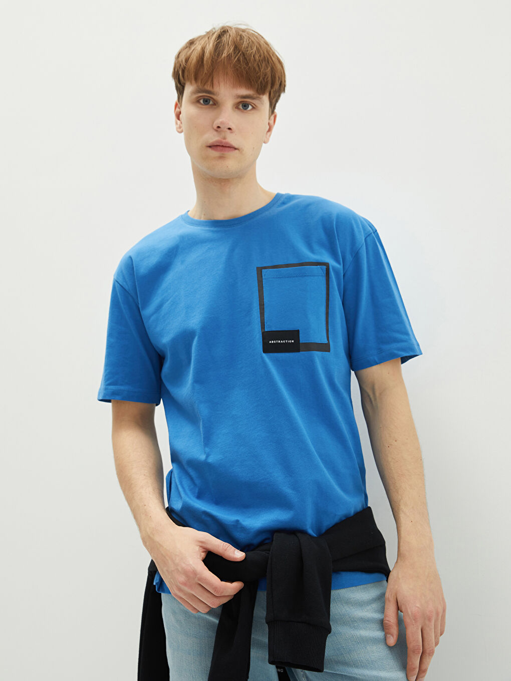 Mavi Bisiklet Yaka Penye Erkek Tişört-1