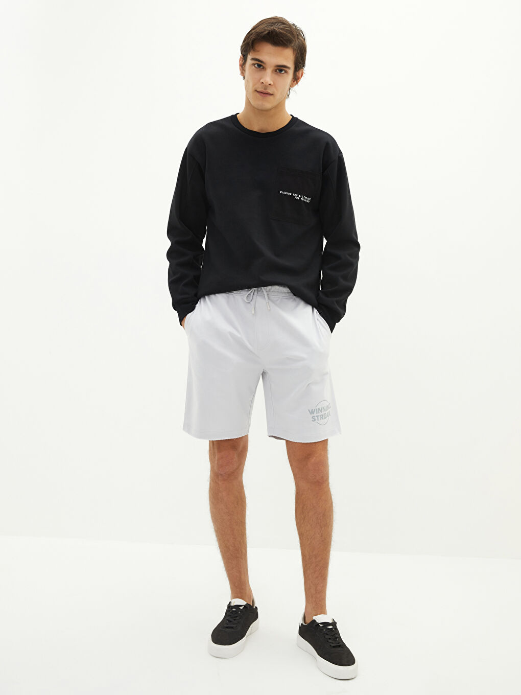 Crew Neck Long Sleeve Printed Men's Sweatshirt-2